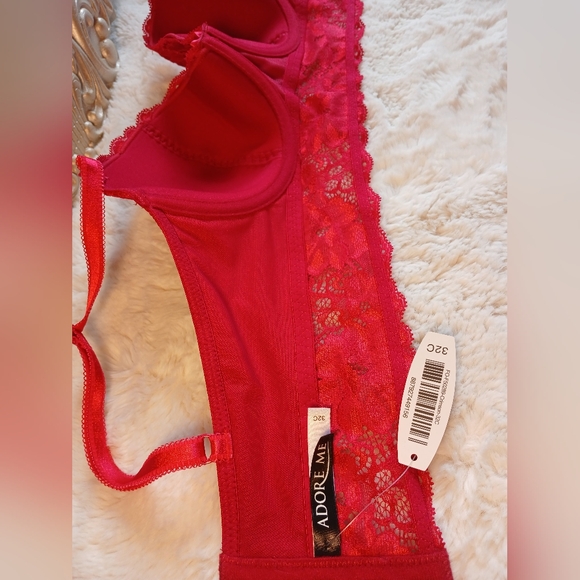 Adore Me Vibrant Pink Lace Bra Set (NWT) - Picture 6 of 13